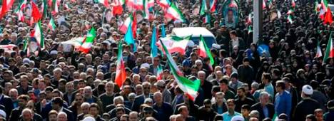 Movilizaciones en Irán, este 12 de enero.