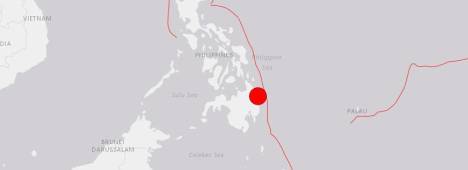 Seísmo de magnitud 7,6 en Filipinas. / USGS / Europa Press.