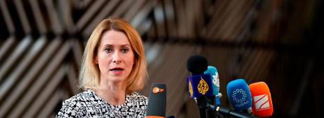 Kaja Kallas realiza declaraciones antes de la reunión de ministros de Exteriores de la UE. / Sierakowski Frederic / European Council. 