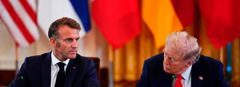 Los presidentes de Francia, Emmanuel Macron, y de Estados Unidos, Donald Trump. aRCHIVO.