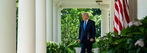 El presidente de Estados Unidos, Donald Trump, en la Casa Blanca. / Boghosian / Casa Blanca / Zuma Press / Contacto. 