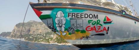 Barco ‘Freedom’ de la Flotilla de la Libertad. / Twitter @rumboaGaza