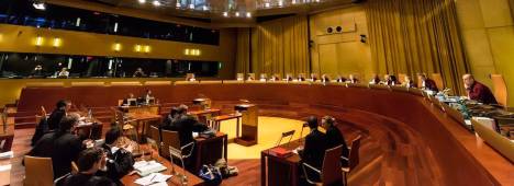 Una vista ante el Tribunal de Justicia de la Unión Europea, en la Gran Sala, en una imagen de archivo. / Tribunal de Justicia de la Unión Europea.