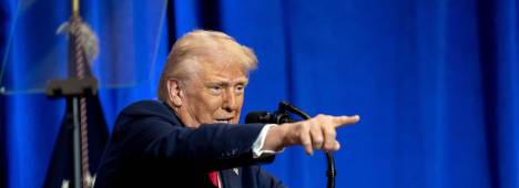 Donald Trump durante un evento en el Hall del Departamento de Justicia. / Daniel Torok / Europa Press. 