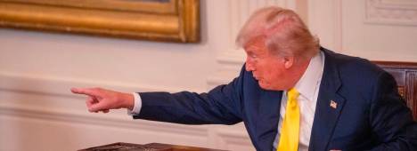 Donald Trump en el ala oeste de la Casa Blanca. / Andrew Leyden / Europa Press. 