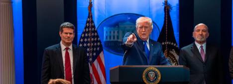 Trump durante una compparecencia en la Casa Blanca. / Andrew Leyden / ZUMA / Europa Press.