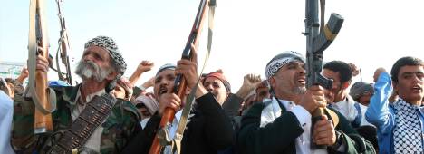 Simpatizantes de la insurgencia hutí de Yemen durante una marcha en Saná, la capital del país / Mohammed / Europa Press.