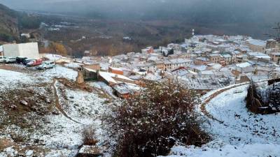 Imagen de archivo de la nieve cubriendo Santiago de la Espada. / Ángel Muñoz.