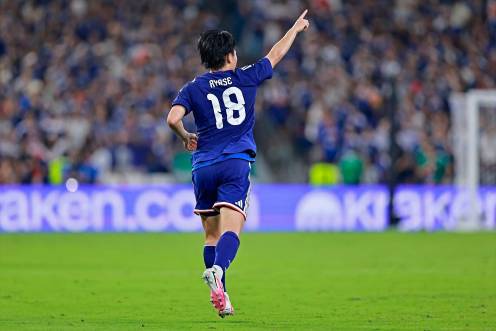 <i>Ayase Ueda celebra uno de los goles frente a Túnez. / Heuler Andrey / Contacto / Europa Press.</i>