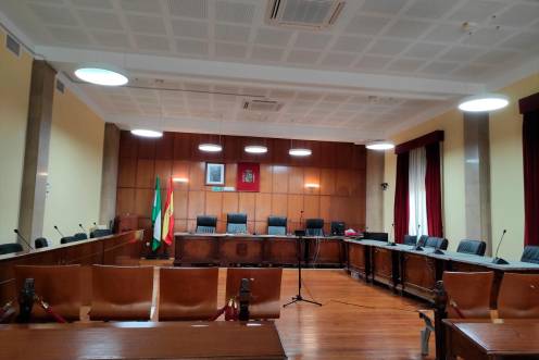 <i>Sala de vistas de la Audiencia de Jaén en una imagen de archivo. / Europa Press.</i>