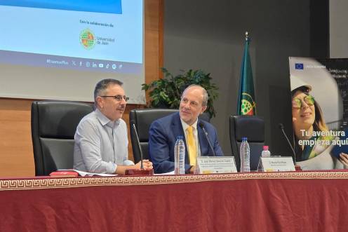 <i>Durante la inauguración de la trayectoria de la UJA en el programa Erasmus+. / Universidad de Jaén. </i>