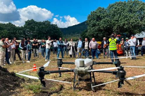 <i>Imagen de la demostración del uso de drones. / Europa Press.</i>