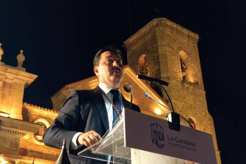 <i>Cristóbal Pérez Martínez durante su intervención en la Gala de la Fundación 2026. / Pablo Espinosa / Diario JAÉN.</i>