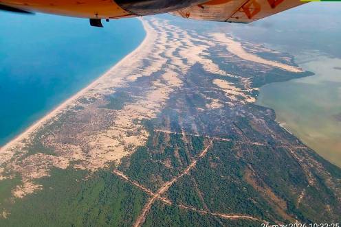 <i>Incendio en el paraje del Rincón del Membrillo, en Almonte (Huelva). / Infoca.</i>