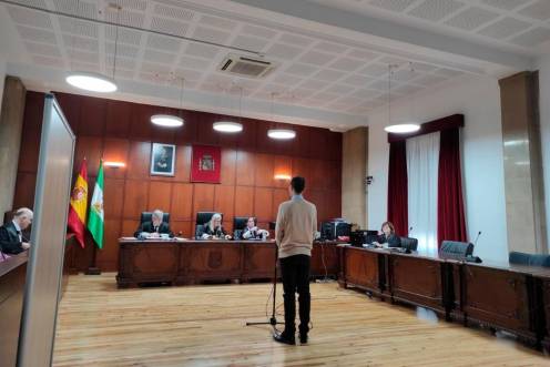 <i>El acusado prestando declaración durante el juicio, en imagen de archivo. / Europa Press. </i>