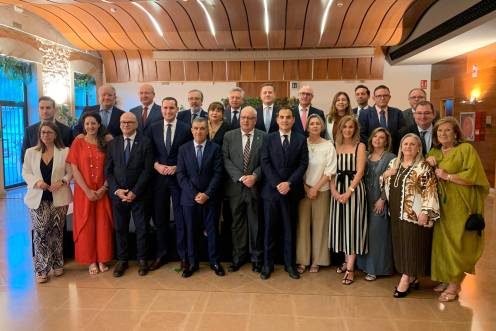 <i>El presidente del TSJA, Lorenzo del Río; su homólogo en la Audiencia Provincial, Rafael Morales; y el consejero en funciones de Justicia, José Antonio Nieto, al término de la presentación de la Memoria Anual del TSJA. / Pablo Espinosa / Diario JAÉN</i>