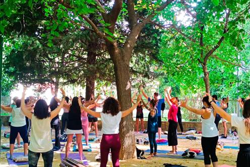 <i>Así eran las clases de Yoga impartidas. / Ayuntamiento de Jaén.</i>