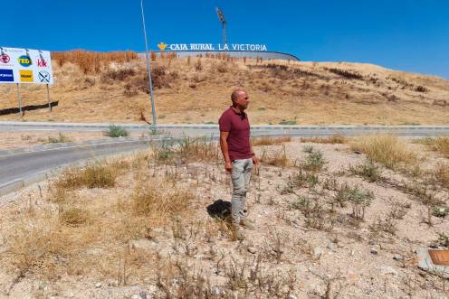 <i>Visita a las zonas ajardinadas del entorno del Campo de Fúbtol de La Victoria. / Ayuntamiento de Jáen. </i>