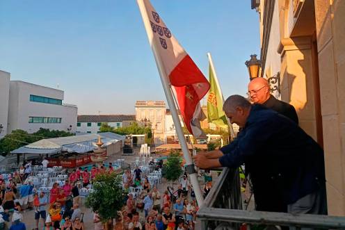 <i>Durante el pregón en las Fiestas de la Juventud de Villardompardo. / Adrián Claudio Bonache / Diario JAÉN. </i>