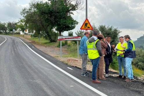 <i>El diputado de Infraestructuras Municipales, José Luis Agea, en su visita para comprobar el estado de la carretera. / Europa Press.</i>