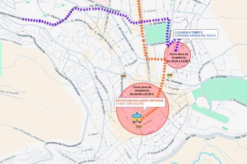 <i>Recorrido de la rúa y la Hermandad del Rocío. / Ayuntamiento de Jaén.</i>