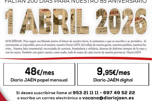 Suscríbase a Diario JAÉN, el periódico de nuestra tierra, que pronto cumplirá 85 años