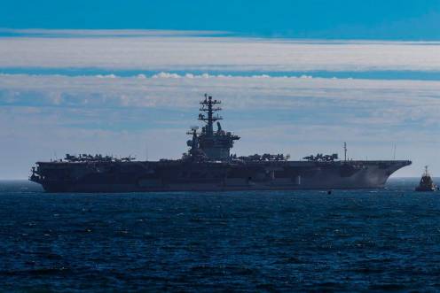 <i>El portaaviones USS Nimitz en una imagen de archivo.</i>