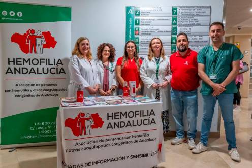 <i>Mesa informativa sobre la hemofilia. / Junta de Andalucía. </i>