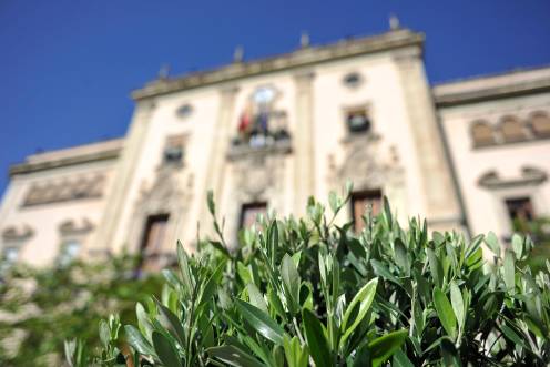 <i>Fachada principal del Ayuntamiento de Jaén. </i>