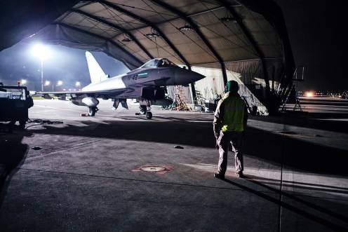 <i>Un caza Eurofighter. / José Figueredo López / EMAD/ Europa Press. </i>