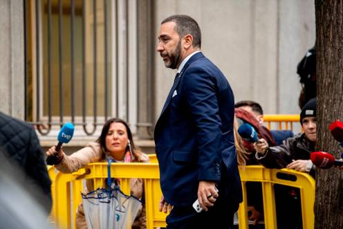 <i>Aldama a su llegada al Tribunal Supremo. / Gabriel Luengas / Europa Press</i>