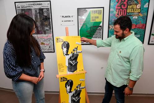 <i>María Dolores Ruiz y Martín de la Torre en la presentación del Festival 23700 Arte Urbano. / Diputación de Jaén.</i>