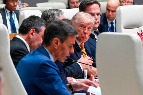 <i>Donald Trump y Pedro Sánchez.</i>