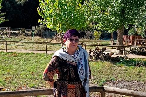 <i>La maestra jubilada Lola Rodríguez López que encabeza la lista de Podemos al Congreso por Jaén. / Podemos.</i>