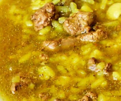 Arroz caldoso con pollo y setas