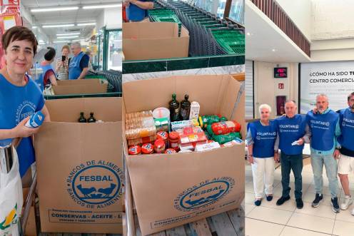<i>Voluntarios en el primer día de la Recogida Primavera 2026 en el Carrefour de Jaén. / Fundación Banco de Alimentos Jaén.</i>