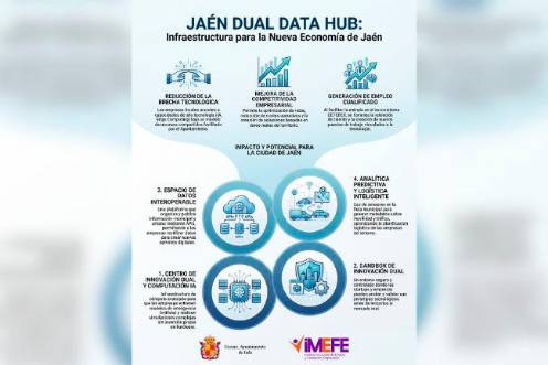<i>Gráfico divulgativo de “Jaén Dual Data Hub”. / Ayuntamiento de Jaén.</i>