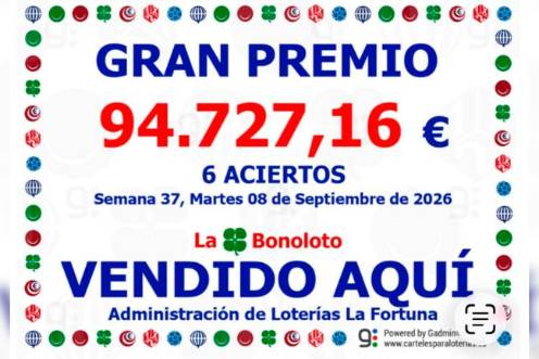 <i>Boleto ganador de la administración de Lotería de la calle San Clemente, en Jaén.</i>