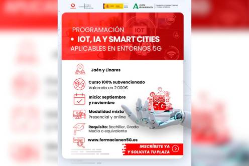 <i>Cartel del programa de Formación para el Empleo en Tecnologías 5G. / Junta de Andalucía. </i>