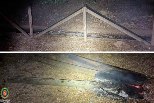 <i>Mobiliario destrozado para hacer una lumbre. / Ayuntamiento de Jaén.</i>