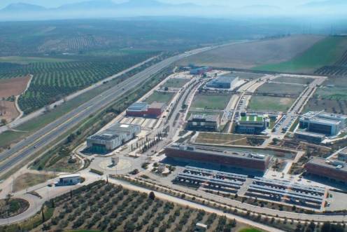 <i>Vista aérea del Parque Científico Técnico de Geolit. / Diputación de Jaén. </i>