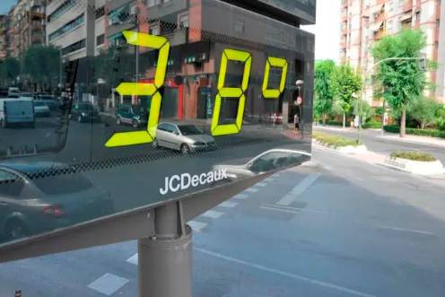 <i>Un termómetro de Jaén marca altas temperaturas en plena ola de calor. Archivo / Juan Carlos Fernández.</i>