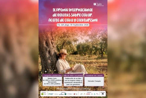 <i>Cartel del IX Premio Internacional de Relatos sobre Olivar, Aceite de Oliva y Oleoturismo. / Europa Press. </i>