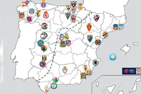 <i>Escudos de los 40 equipos que militarán en Primera Federación. / Primera RFEF.</i>