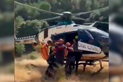 <i>Labores de rescate del barranquista herido en Pozo Alcón. / Guardia Civil. </i>