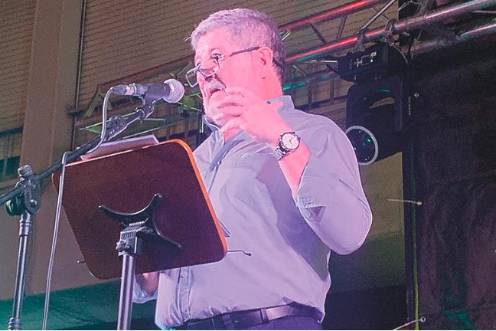 <i>Juan Carlos Castillo durante el pregón. / Pablo Espinosa Luna / Diario JAÉN.</i>