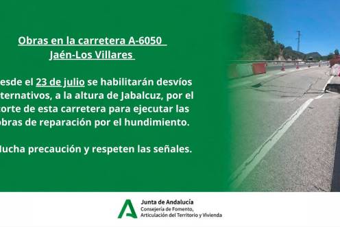<i>Anuncio de obras en la A-6050. / Junta de Andalucía. </i>