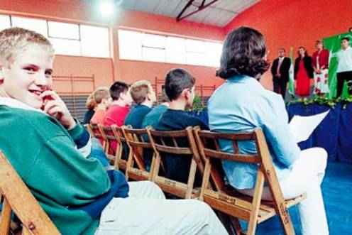 <i>Durante la apertura del nuevo curso escolar. / Archivo histórico Diario JAÉN.</i>