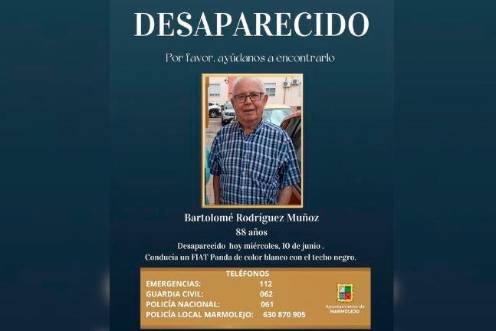 Buscan a un hombre de 88 años desaparecido en Marmolejo