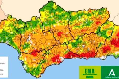 <i>Mapa de Riesgos de Incendios Forestales (II FF) del Plan Infoca. / Plan Infoca. </i>